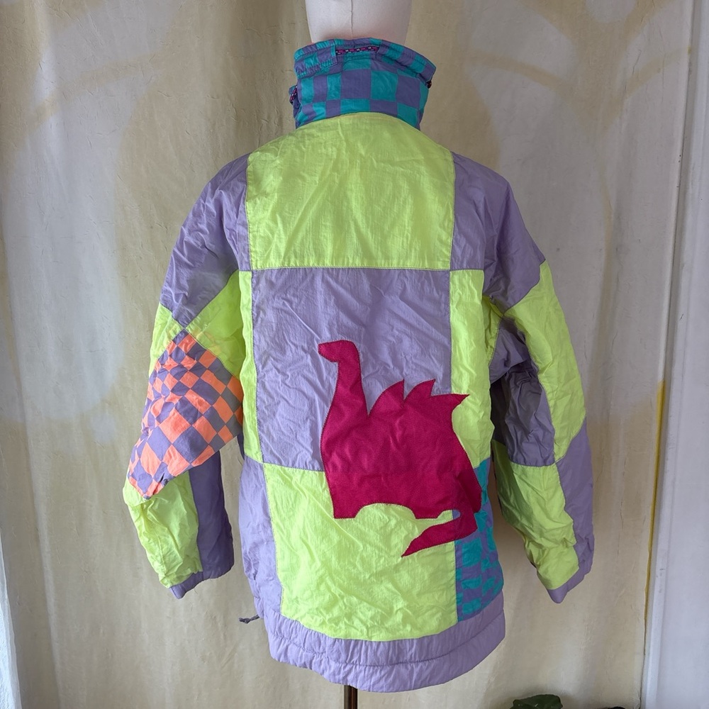 Colorful Neon Patchwork Jacket - image 3